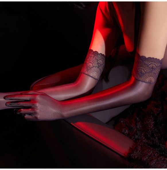 FEE ET MOI - Ultra-Thin Smooth Lace Trim Shiny Gloves (Black) FEE ET MOI - Ultra-Thin Smooth Lace Trim Shiny Gloves (Black)